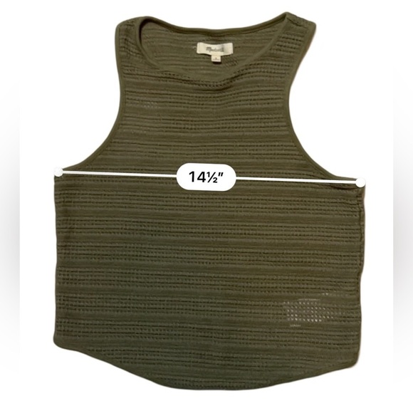 Madewell Women’s Knitted Olive Green Cropped Tank Top - Picture 9 of 10